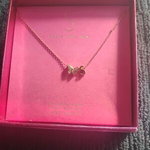 Macy's Gold Butterfly and 'S' Pendant Necklace